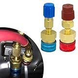 Ongfuwu 2PCS R1234yf Quick Couplers Kit, R1234YF to R134A Quick Conversion Kit, High/Low Side Quick Coupler Adapter for R1234yf Car Air Conditioning System Evacuation Recharging