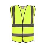 zojo High Visibility Reflective Vests,Adjustable Size,Lightweight Mesh Fabric, Wholesale Safety Vest for Outdoor Works (1PC-Neon Yellow)