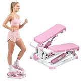 Sunny Health & Fitness Pink Mini Stepper w/Meter & Adjustable Step Height