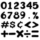 65pcs Black 2-1/2" Magnetic Number Combo Pack, Magnetic Wall Refrigerator Decorations Mathematical Symbols Numbers Bulletin Board Block Accents Cutouts for Teachers Tools Supplies