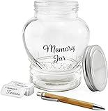 Darware Clear Glass Memory Jar, Family Keepsake Gift with 200 Write-On Tickets, Sharing Time Count Your Blessings Jar