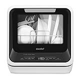 COMFEE' Portable Mini Dishwasher Countertop with 5L Built-in Water Tank for Apartments& RVs, No Hookup Needed, 6 Programs, 360° Dual Spray, 162℉ High-Temp& Air-Dry Function