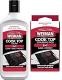 Weiman Ceramic and Glass Cooktop Cleaner - Heavy Duty Cleaner and Polish (10 Ounce Bottle and 3 Scrubbing Pads)