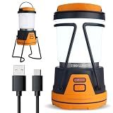 Rechargeable LED Camping Lantern - Power Outages, Hurricanes, Emergency, Hiking, Outdoor - Bright Battery Powered Electric Survival Light with Built-in Power Bank- Portable and Waterproof Camp Lantern