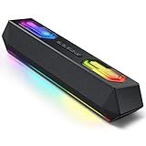 Deeyaple Computer Speakers, 40W Wireless Soundbar for Desktop PC with Bluetooth 5.3 & USB Audio, Dynamic RGB Lighting, Software Custom EQ, External Power Adapter Gaming Speakers, Laptop, Xbox (Black)