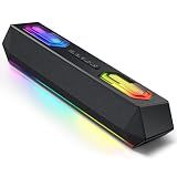 Deeyaple Computer Speakers, 40W PC Speakers for Desktop Monitor with Bluetooth 5.3 & USB Audio, HiFi Stereo Gaming Soundbar with Custom EQ Software, Dynamic RGB Lighting for Laptop, PS4, PS5, Black.