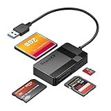 SmartQ C368 USB 3.0 Card Reader - Plug & Play, Compatible with Apple & Windows, Supports SD, Micro SD, MS, CF Cards