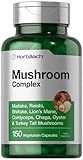 Horbäach Mushroom Complex Capsules | 150 Count | Non-GMO & Gluten Free Supplement | Reishi, Chaga, Lions Mane, Cordyceps, Maitake, Shiitake, Oyster and Turkey