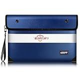 6200℉ Insulated Fireproof Money Bag for Cash,Water Fire Proof Document Pouch with Water-proof Zipper,Heat Resistant File Envelope for Insurance Policies, Bank Statements, and Jewelry (11"x7.7",Blue)