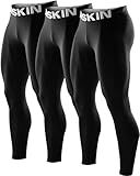 DRSKIN 3 Pack Men’s Compression Pants Quick Dry Tights Leggings Sports Baselayer Running Athletic Workout Gym (Classic B01 3P, L)