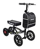 BlessReach All Terrain Foldable Knee Scooter Walker - Economical Knee Walker for Foot Injuries, Compact Crutches Alternative - Black