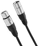 Amazon Basics XLR Male to Female Microphone Cable for Speaker or PA System, All Copper Conductors, 6MM PVC Jacket, 6 Foot, Black