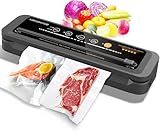MegaWise Vacuum Sealer Machine | 80kPa Suction Power| Bags and Cutter Included | Compact One-Touch Automatic Food Sealer with External Vacuum System | Dry Moist Fresh Modes for All Saving needs