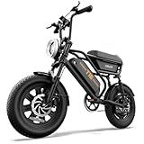 URLIFE Electric Bike for Adults/Teens, 1000W Electric Dirt Bike with 48V 13AH Battery, Up to 28MPH E-Bike, 16" Fat Tire Off-Road Electric Bike, UL 2849 Certified