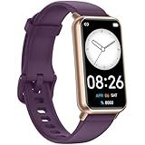 Kummel Long Battery Pedometer Watch 14 Days Battery Life, Slim Design No App/Phone Required Fitness Tracker, 50 Meters Waterproof Smart Watch, Heart Rate Step Counter for Men Women (Purple)