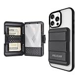 Pelican MagSafe Wallet for iPhone - Heavy Duty MIL-STD Snap-On Phone Magnetic Wallet and Phone Card Holder - Detachable and Slim Hard Case for iPhone 17 Pro Max /16 Pro Max/15/14/13/12/Pixel 10- Black