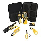 Klein Tools VDV001819 Tool Set, Cable Installation Test Set with Crimpers, Scout Pro 3 Cable Tester, Snips, Punchdown Tool, Case, 6-Piece