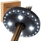 OYOCO Patio Umbrella Light 3 Brightness Modes Cordless,with 28 Cool White LEDs-4 * AA Battery Operated Umbrella Lights,Fits 1.15"-2" Umbrella Poles,for Patio Umbrellas,Camping Tents and Indoor Use