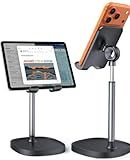 LISEN Cell Phone Stand Adjustable for iPhone Phone Holder for Desk, Office Desk Accessories PC Gaming Gifts for Her Kitchen Gadgets Clearance Essentials Fit Otterbox Case Switch iPad Air Tablet 4-10in