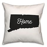 Creative Products Connecticut Home Throw Pillow | Decorative Pillows for Living Room Couch Bed Sofa, Fluffy Soft Cushion | Black, 18x18