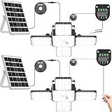Solar Shed Light Indoor Outdoor, 2000LM 268LED Solar Pendant Light with Motion Sensor, Day & Night Available, 4 Lighting Modes, Battery/Mode Indicator, IP65 Waterproof for Shed Garage Gazebo Barn
