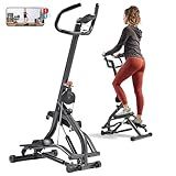 Sunny Health & Fitness Stair Stepper w/Handlebar, Extended Step Range Machine for Climbing Exercise, Compact, Height-Adjustable, Low-Impact & SunnyFit App Enhanced Connectivity – SF-S021001