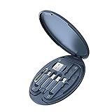 ZALUJMUS Multifunctional Data Cable Storage Box Adaptor for USB-C and Micro-USB Devices Universal Data Transfer Cable (Midnight Blue)