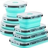 Sudaya 8 Pack Collapsible Food Storage Containers With Lids, Collapsible Storage Containers Sets Silicone Collapsible Bowls For Camping, RV Accessories, Travel Trailer Must (Mixed oz) (8)