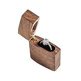 Wislist Curved Slim Ring Box for Proposal - Wood Engagement Ring Box - Travel Anniversary Birthday Gift Ideas