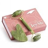 BAIMEI IcyMe Jade Face Roller & Gua Sha, Facial Beauty Skin Care Tools, Self Care Gift for Men Women, Massager for Face, Eyes, Neck, Relieve Fine Lines and Wrinkles - Green