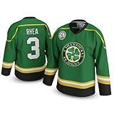 UNLC Ross The Boss Rhea #3 Hockey Jersey – Stitched Letters & Numbers, Authentic Apparel, Breathable Polyester, Green, X-Large