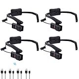 KunHe 4 Pack Earhook Rechargeable Headlamp LED Headlight with Motion Sensor Lightweight Design and 5 Lighting Modes Suitable for Camping Hiking Running and Maintenance