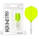 RED DRAGON Darts – Nitro Flite Integrated Flight & Shaft System – No.2 Shape and Design – White & Yellow Colour, Medium Length