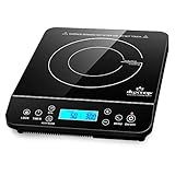 Duxtop Portable Induction Cooktop, Countertop Burner Induction Hot Plate with LCD Sensor Touch 1800 Watts, Black 9610LS BT-200DZ