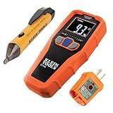 Klein Tools 80023P Tool Set, Home Inspector Tool Kit with Digital Moisture Meter, Non-Contact Voltage Tester, GFCI Outlet Tester, 3-Piece