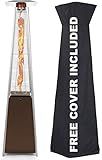 Avenlur Outdoor Patio Pyramid Heater - 48,000 Btu, Portable, Propane, W/Wheels, Protective Cover (Hammered Bronze)