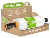 Cosy Family Plastic Wrap Stretch Film Roll - 1000ft 60 Gauge Industrial Strength 15 inch Wide Clear Plastic Wrap Roll with Handles for Pallet Wrapping Shipping Moving - Clear, Pack of 1