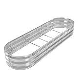 GADI Raised Garden Bed Kit for Vegetables Flower Galvanized Metal Planter Boxs Designed for Easy DIY and Cleaning Not Twist Or Rot (Silver)