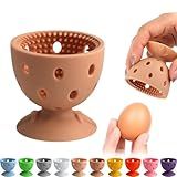 Egg Brush Cleaner, Egg Cleaner Scrubber for Fresh Eggs, Cute Chick Shaped Silicone Egg Washer, Reusable Multipurpose Washing Egg Tool for Fruits and Vegetables(Brown)