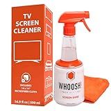 WHOOSH! Screen Shine Pro 16.9 fl oz Refillable TV Screen Cleaner with Microfiber Cloth - Streak-Free Cleaner for Flat Screen, OLED TV, LCD, Smart TV, and Monitors - Non-Toxic and Odorless Formula