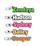 Cool Kids Personalized Name Keychain Custom Name Tag for Backpack, Book Bag, Luggage, or Diaper Bag Fun Custom Gift for Kids