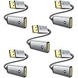 Warrky 4K DisplayPort to HDMI Adapter 5 Pack,[Metal Case, Gold-Plated Pins] Uni-Directional Display Port (DP) to HDMI Monitor Converter 1080P@120Hz Compatible for HP, AMD, NVIDIA. Male to Female.