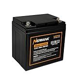 NERMAK 12V 36Ah Lithium LiFePO4 Deep Cycle Battery, 2000+ Cycles Lithium Iron Phosphate Rechargeable Battery for Solar, RV, Scooter, Marine, Electric Wheelchair, Trolling motor Built-in 36A BMS