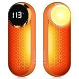 Hand Warmers Rechargeable,12000mAh Electric Hand Warmers with Light, 2 Pack Pocket Hot Hands Reusable Up to 20 Hours, Double Sided Heat Portable Heater for Hunting, Camping Gear, Stocking Stuffers