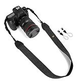 WANBY Camera Strap Canvas Black Shoulder Strap with Quick Release Buckles