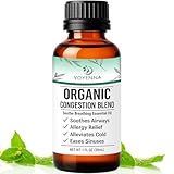 Essential Oil Breathe Blend for Diffuser, Humidifier, Aromatherapy & Rub with Peppermint & Eucalyptus Oils | for Headache, Allergy & Congestion