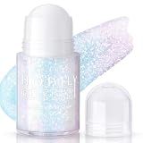 HOSAILY Roll-on Holographic Body Glitter Gel for Face Hair, Chameleon Color Changing Glitter Gel Under Light, Chunky Mermaid Sequins Festival Party Rave Accessories Shimmer Makeup (Sparkling Pink)