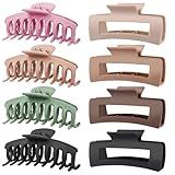 TOCESS 8 Pack Big Hair Claw Clips for Women Large Claw Clip for Thin Thick Curly Hair 90's Strong Hold 4.33 Inch Nonslip Matte Jumbo Hair Clips (8 Pcs)