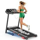 THERUN Incline Treadmill 18" LED Screen & 16.5‘’ Wide Belt, Running Treadmill 2 Layers Shock-Absorbing, Foldable for Indoor Fitness Workouts