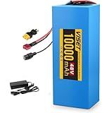 VISET 48V/36V/ Ebike Battery 10AH/20AH/Electric Bike Battery with BMS, Power Indicator Light,XT60 Connector,Compatible with E-Bikes, Scooters, ATVs, Motorcycles and100-1000W Motors(48V10AH)